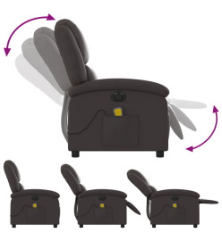 Fauteuil de massage inclinable électrique marron foncé