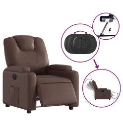 Fauteuil inclinable électrique Marron Similicuir