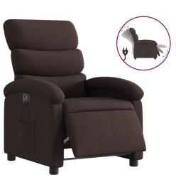 Fauteuil inclinable électrique Marron foncé Tissu