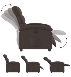 Fauteuil inclinable électrique Marron foncé Tissu