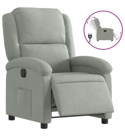 Fauteuil inclinable électrique gris clair velours