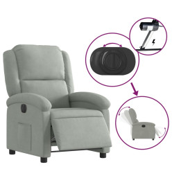 Fauteuil inclinable électrique gris clair velours