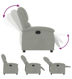 Fauteuil inclinable électrique gris clair velours