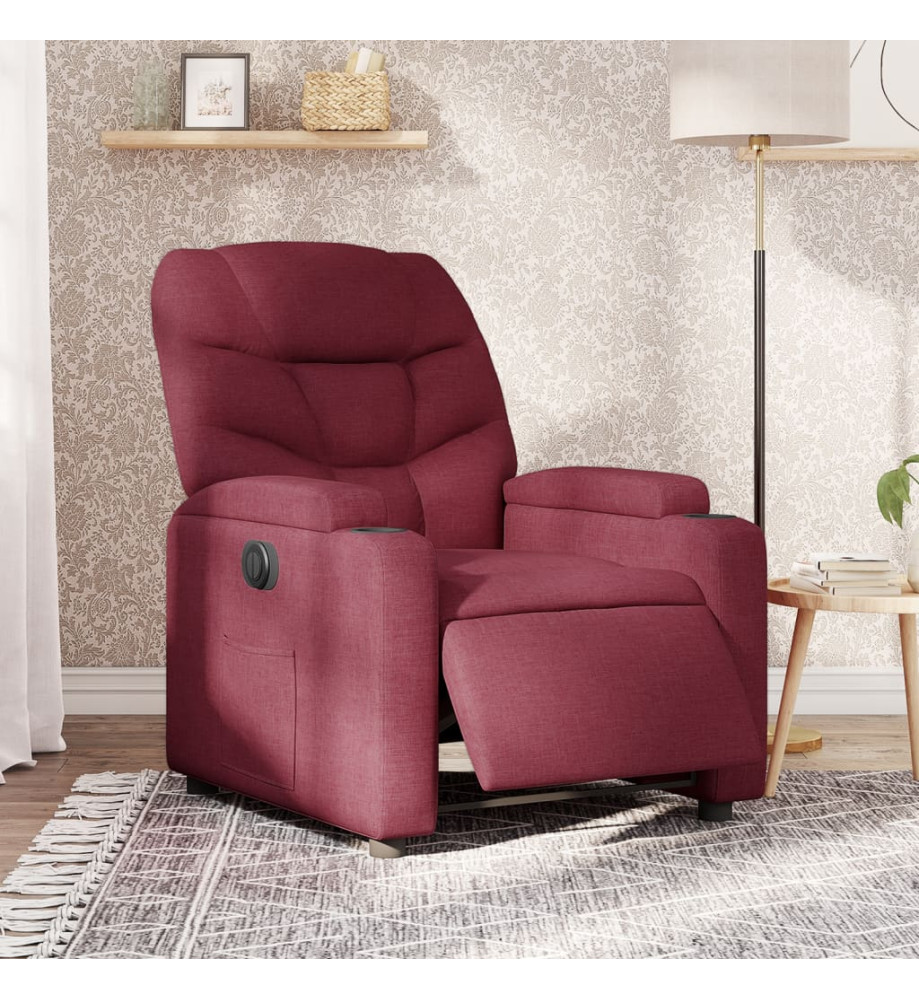 Fauteuil inclinable électrique Rouge bordeaux Tissu