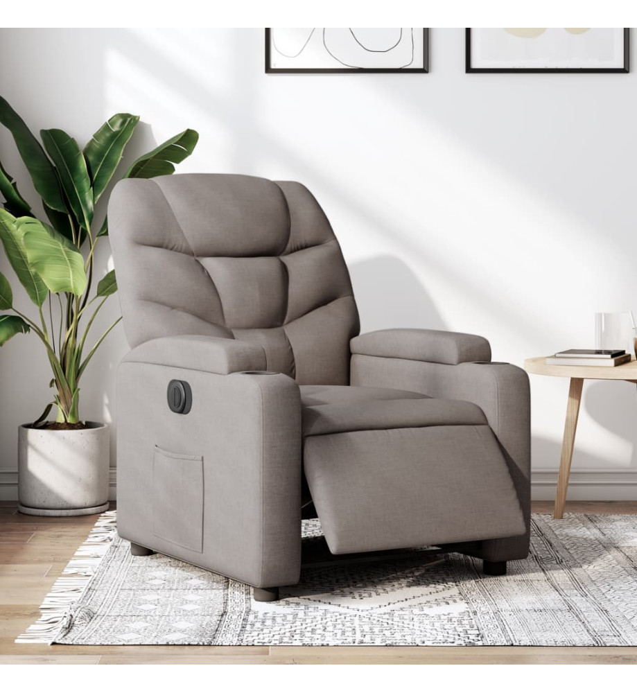 Fauteuil inclinable électrique Taupe Tissu