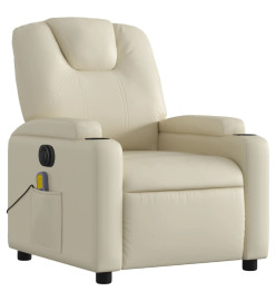 Fauteuil de massage inclinable électrique crème similicuir