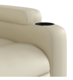 Fauteuil de massage inclinable électrique crème similicuir