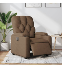 Fauteuil inclinable électrique Marron Tissu