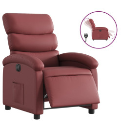 Fauteuil inclinable électrique Rouge bordeaux Similicuir