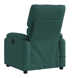 Fauteuil de massage inclinable électrique Vert foncé Tissu