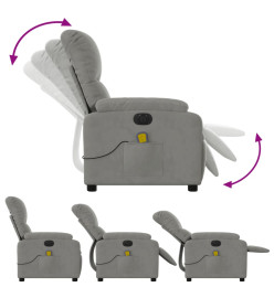 Fauteuil inclinable de massage électrique gris clair