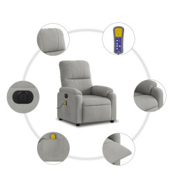 Fauteuil inclinable de massage électrique gris clair