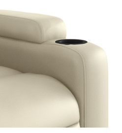 Fauteuil de massage inclinable électrique crème similicuir