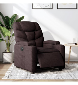 Fauteuil inclinable électrique Marron foncé Tissu