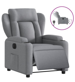 Fauteuil inclinable électrique Gris clair Tissu