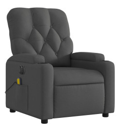 Fauteuil inclinable de massage électrique gris foncé tissu