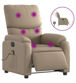 Fauteuil de massage inclinable électrique cappuccino similicuir