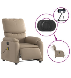 Fauteuil de massage inclinable électrique cappuccino similicuir