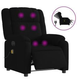 Fauteuil de massage inclinable électrique Noir Tissu