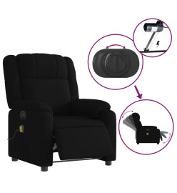 Fauteuil de massage inclinable électrique Noir Tissu