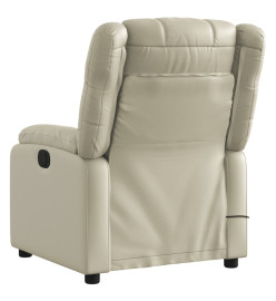 Fauteuil de massage inclinable électrique crème similicuir