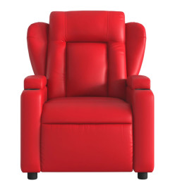 Fauteuil de massage inclinable électrique rouge similicuir