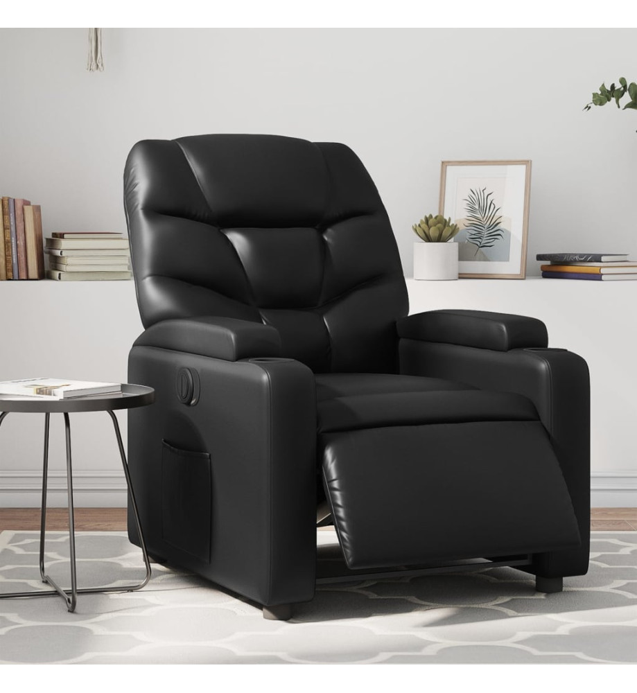 Fauteuil inclinable électrique Noir Similicuir