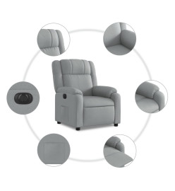 Fauteuil inclinable électrique Gris clair Tissu