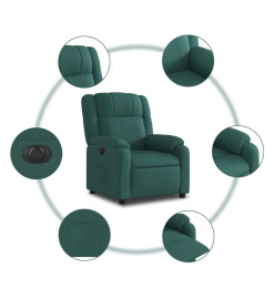 Fauteuil inclinable électrique Vert foncé Tissu