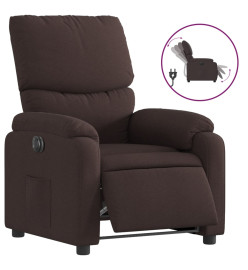 Fauteuil inclinable électrique Marron foncé Tissu