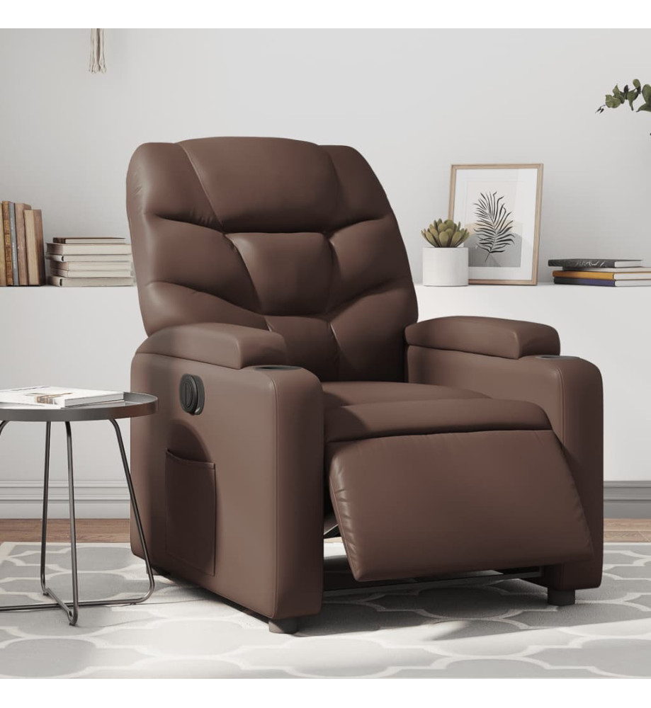 Fauteuil inclinable électrique Marron Similicuir