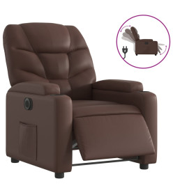 Fauteuil inclinable électrique Marron Similicuir