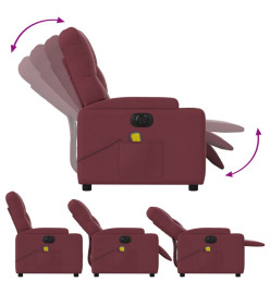 Fauteuil de massage inclinable électrique Rouge bordeaux Tissu