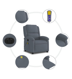 Fauteuil inclinable de massage électrique gris foncé velours