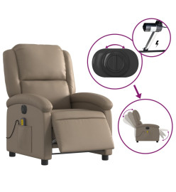 Fauteuil de massage inclinable électrique cappuccino similicuir