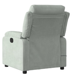 Fauteuil inclinable électrique de massage gris clair velours