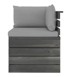 Salon de jardin palette 12 pcs avec coussins Bois de pin massif