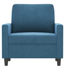 Fauteuil Bleu 60 cm Velours