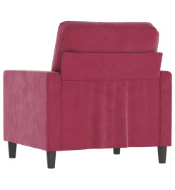 Fauteuil Rouge bordeaux 60 cm Velours