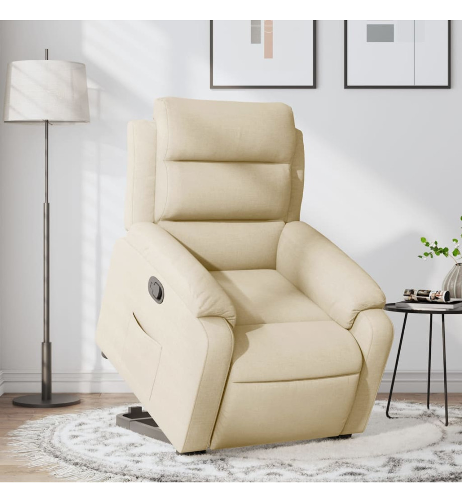 Fauteuil inclinable Crème Tissu