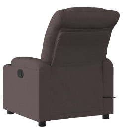 Fauteuil de massage inclinable électrique Marron foncé Tissu