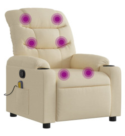 Fauteuil de massage inclinable Crème Tissu