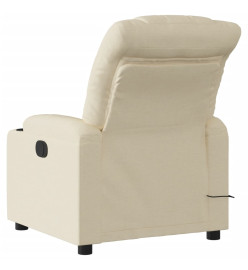 Fauteuil de massage inclinable Crème Tissu