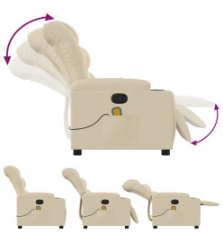 Fauteuil de massage inclinable Crème Tissu