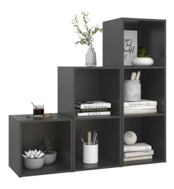 Ensemble de meubles TV 3 pcs Gris Aggloméré