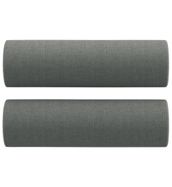 Canapé 3 places avec oreillers gris foncé 180 cm tissu