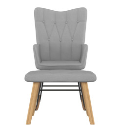 Chaise à bascule avec tabouret Gris clair Tissu