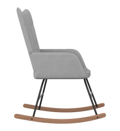 Chaise à bascule avec tabouret Gris clair Tissu