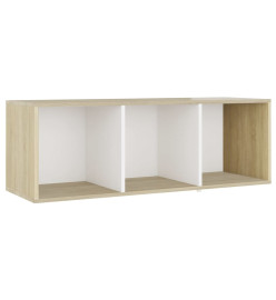 Ensemble de meubles TV 5 pcs Blanc et chêne sonoma Aggloméré