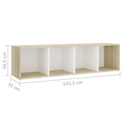 Ensemble de meubles TV 5 pcs Blanc et chêne sonoma Aggloméré